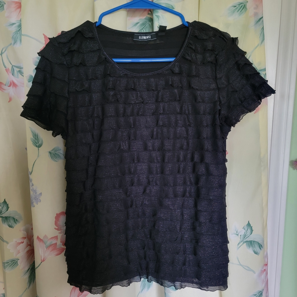 Elementz Black Textured Blouse
